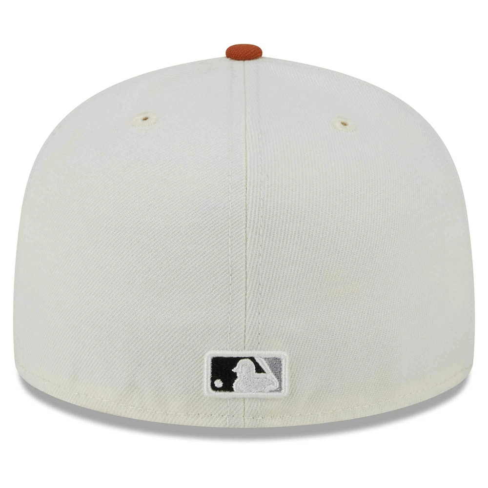 Men's New Era Cream/Orange Boston Red Sox 59FIFTY Fitted Hat