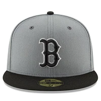 Men's New Era Gray/Black Boston Red Sox Two-Tone 59FIFTY Fitted Hat