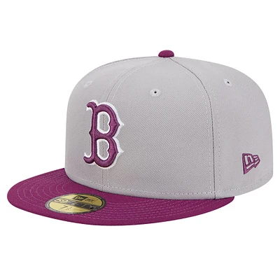 Pack de couleurs bicolores 59FIFTY New Era pour hommes, gris/violet, Boston Red Sox, casquette ajustée