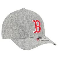 Men's New Era Gray Boston Red Sox Cotton Weave M-Crown A-Frame 9FORTY Adjustable Hat