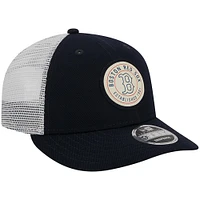 Men's New Era Navy Boston Red Sox LP Circle Trucker 9FIFTY Adjustable Hat