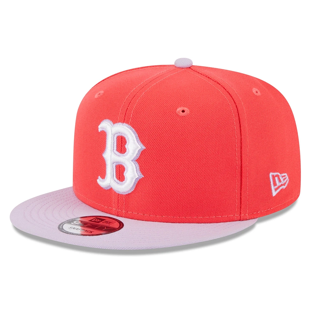 Men's New Era Red/Purple Boston Red Sox Spring Basic Two-Tone 9FIFTY Snapback Hat