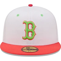 Casquette ajustée New Era Boston Red Sox 2004 World Series Strawberry Lolli 59FIFTY pour homme, blanc/corail