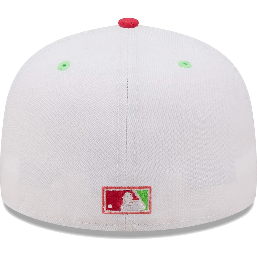 Casquette ajustée New Era Boston Red Sox 2004 World Series Strawberry Lolli 59FIFTY pour homme, blanc/corail