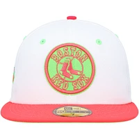 Casquette ajustée New Era Boston Red Sox Fenway Park 100th Anniversary Strawberry Lolli 59FIFTY pour homme, blanc/corail