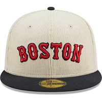 Men's New Era White Boston Red Sox  Corduroy Classic 59FIFTY Fitted Hat