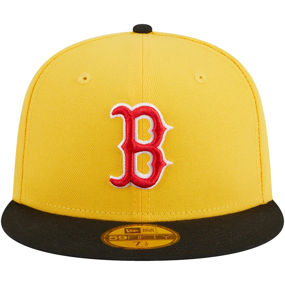 Casquette ajustée 59FIFTY Grilled Boston Red Sox New Era pour homme, jaune/noir