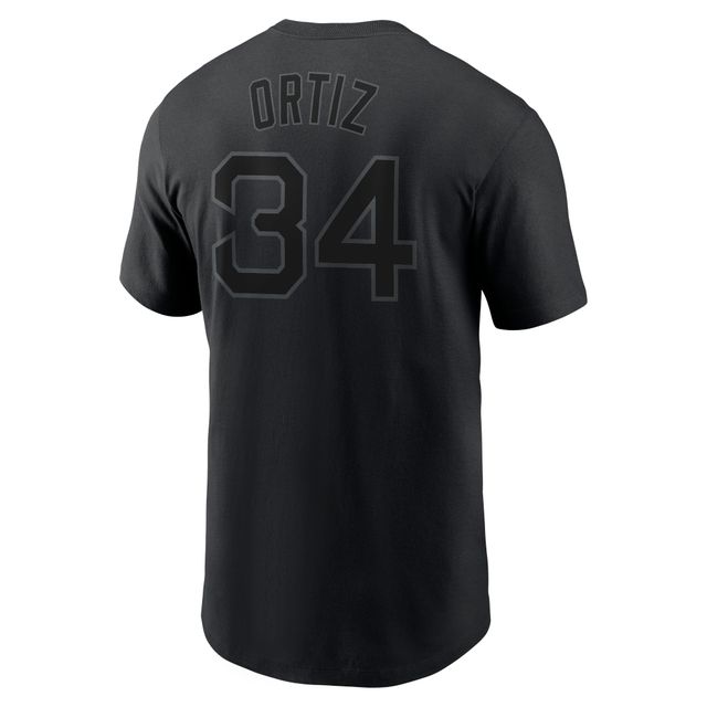 T-shirt avec nom et numéro Nike David Ortiz pour homme, noir, Boston Red Sox