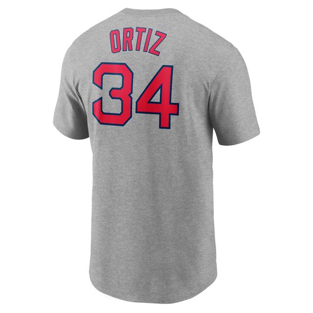 T-shirt Nike David Ortiz pour homme, gris chiné, nom et numéro des Red Sox de Boston