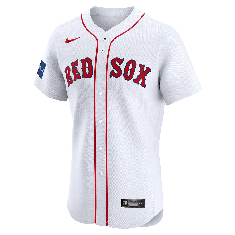 Men's Nike David Ortiz White Boston Red Sox Home Elite Sponsor Patch Player Jersey