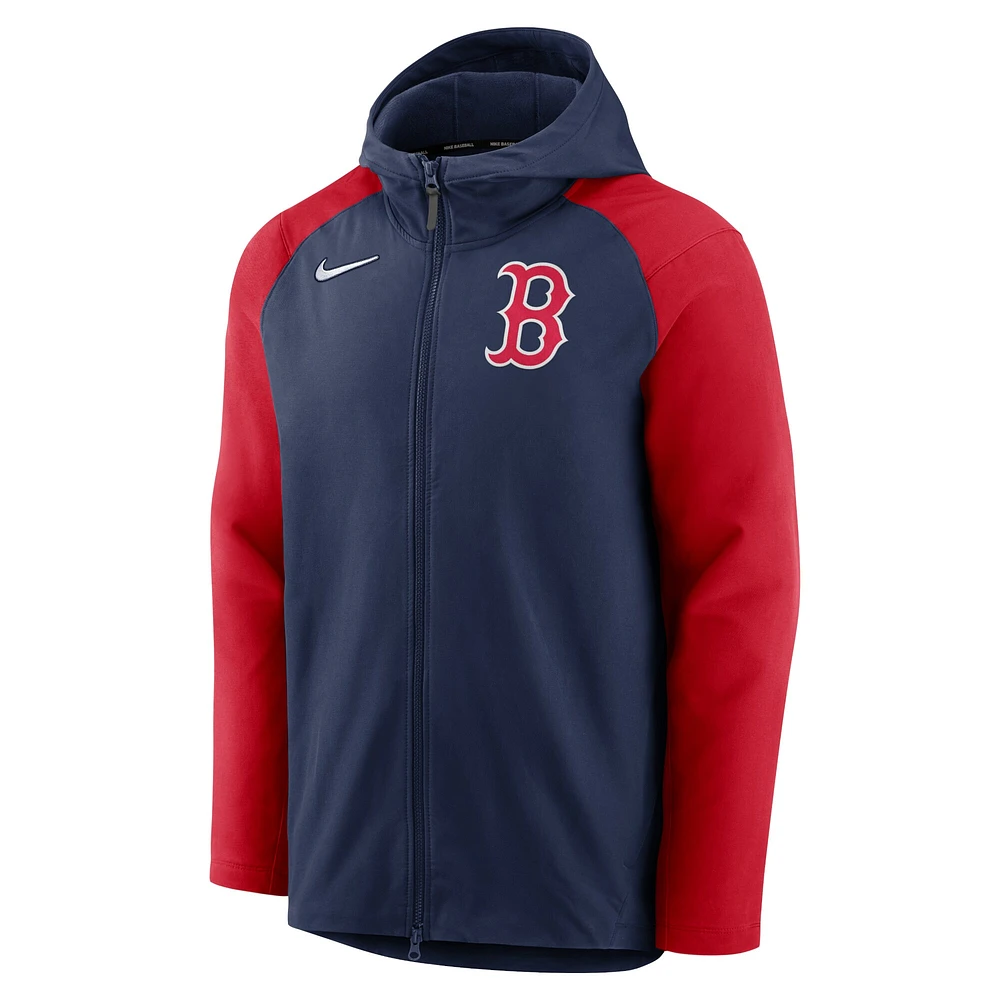 Veste à capuche entièrement zippée Nike pour homme, bleu marine/rouge, Boston Red Sox Authentic Collection Player Performance