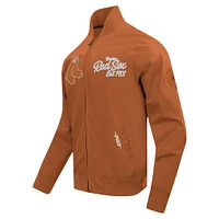 Men's Pro Standard Brown Boston Red Sox Paint The City Twill Full-Zip Jacket