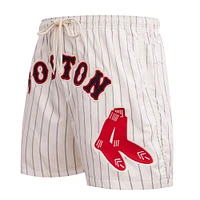 Men's Pro Standard Cream Boston Red Sox Pinstripe Retro Classic Woven Shorts