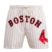 Men's Pro Standard Cream Boston Red Sox Pinstripe Retro Classic Woven Shorts