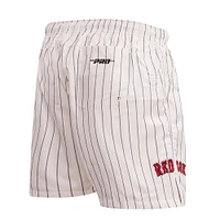 Men's Pro Standard Cream Boston Red Sox Pinstripe Retro Classic Woven Shorts