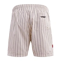 Men's Pro Standard Cream Boston Red Sox Pinstripe Retro Classic Woven Shorts