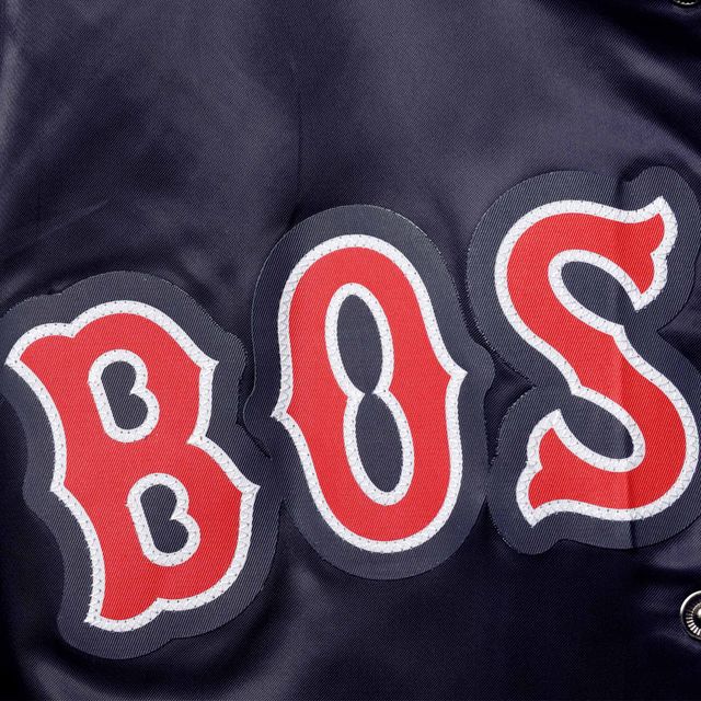 Veste en satin à boutons-pression Pro Standard Boston Red Sox pour homme, bleu marine