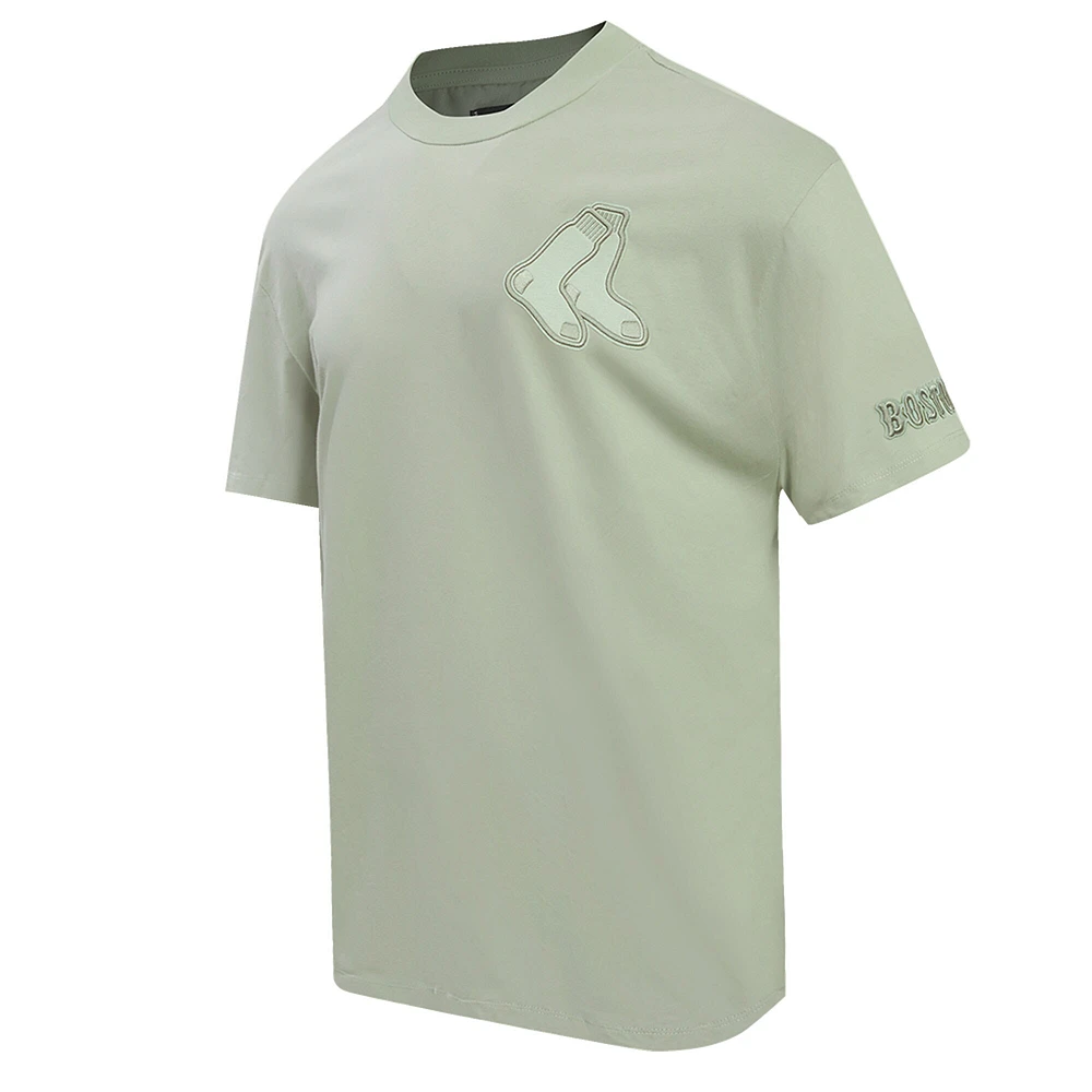 Men's Pro Standard Olive Boston Red Sox Neutral Drop Shoulder T-Shirt