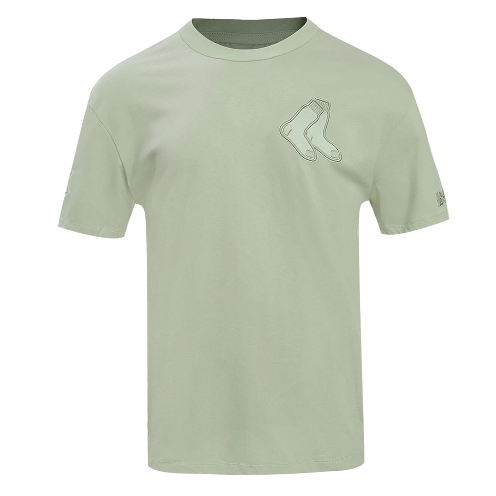 Men's Pro Standard Olive Boston Red Sox Neutral Drop Shoulder T-Shirt