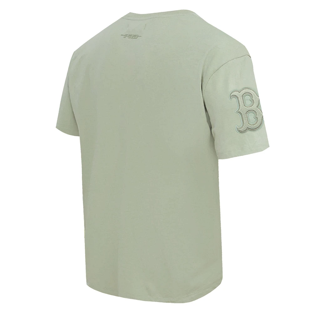Men's Pro Standard Olive Boston Red Sox Neutral Drop Shoulder T-Shirt