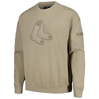 Men's Pro Standard Pewter Boston Red Sox Neutral Drop Shoulder Pullover Sweatshirt