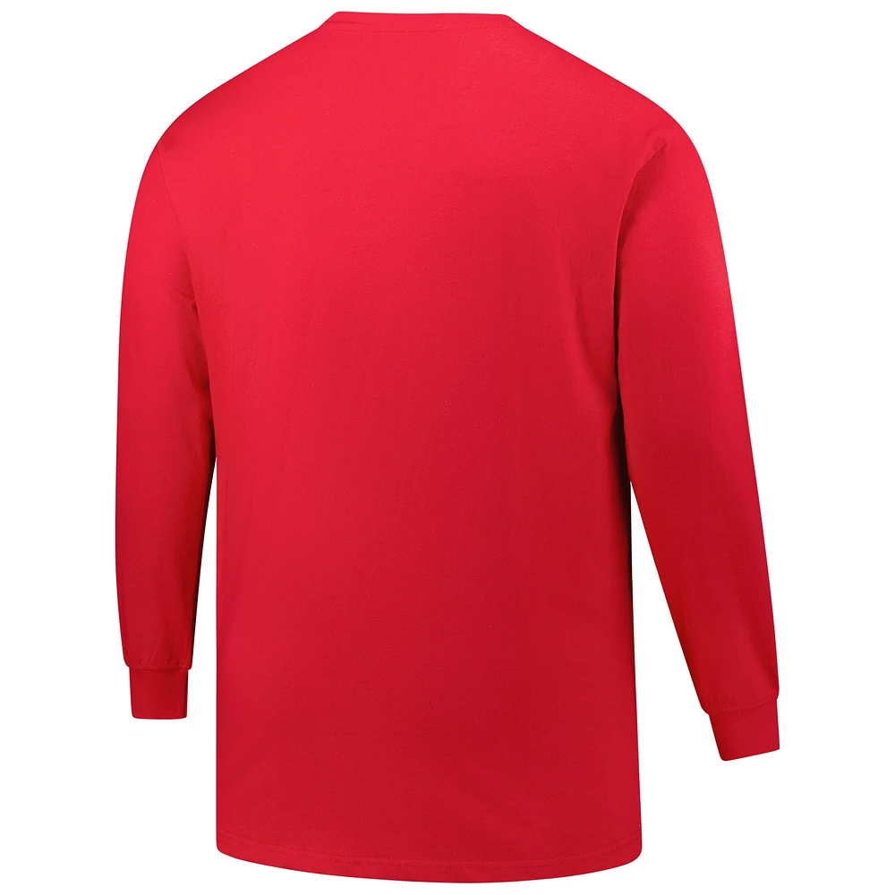Men's Profile Red Boston Sox Big & Tall Two-Hit Long Sleeve T-Shirt