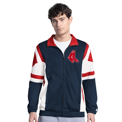 Veste de survêtement en tricot entièrement zippée pour homme Boston Red Sox Contender bleu marine/rouge