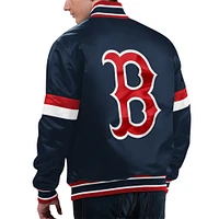 Men's Starter Navy Boston Red Sox Home Game Satin Full-Snap Varsity Jacket