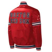 Men's Starter Red Boston Sox Midfield Satin Full-Snap Varsity Jacket