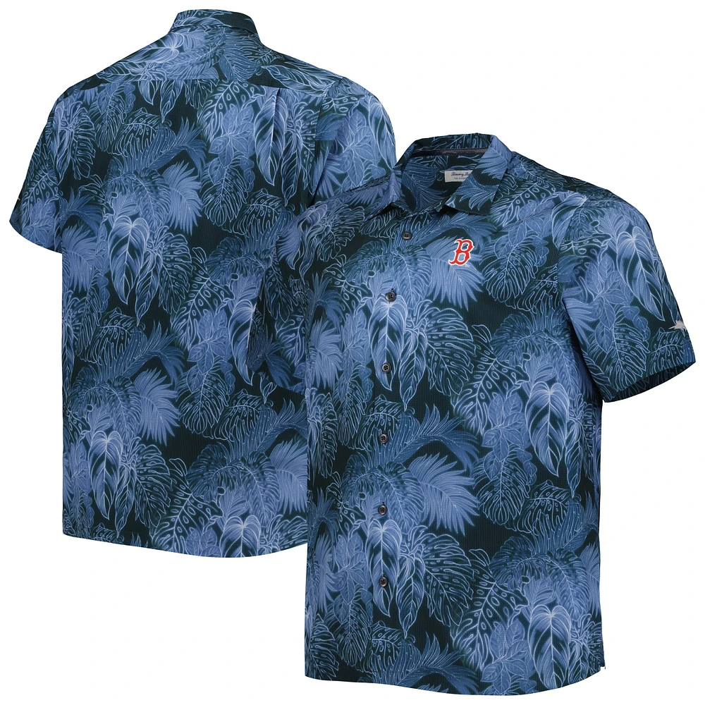 Tommy Bahama Navy Boston Red Sox Big & Tall Luminescent Fronds Camp IslandZone Chemise boutonnée