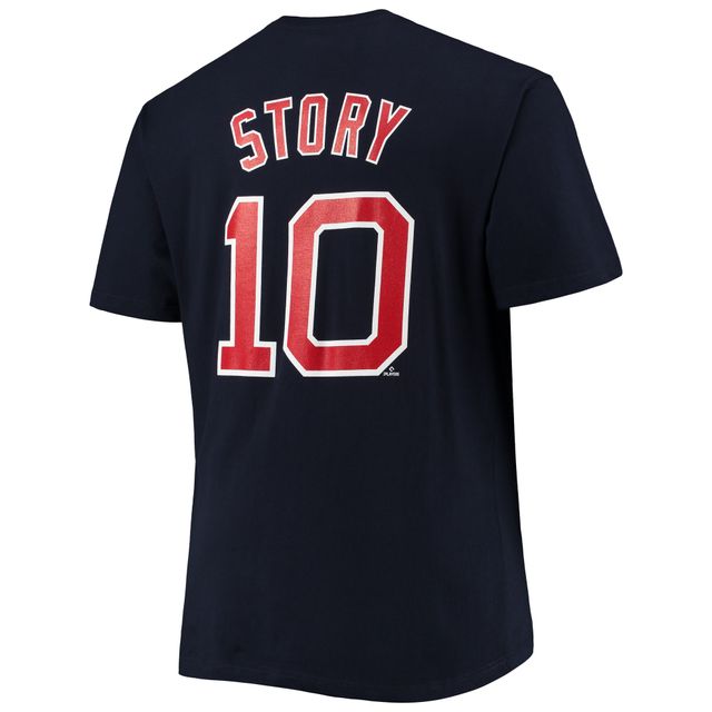 T-shirt avec nom et numéro des Boston Red Sox de Trevor Story pour homme, bleu marine