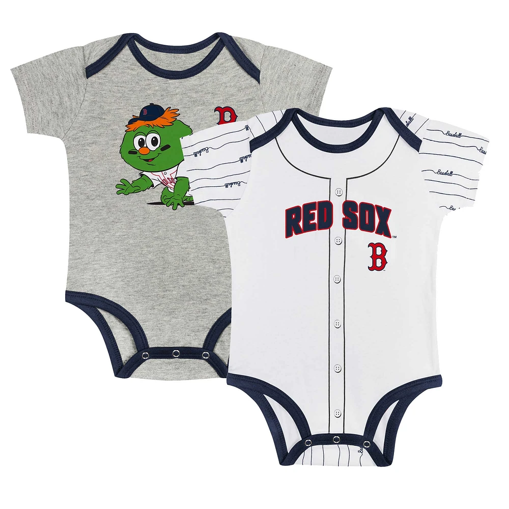Ensemble de deux bodys Play Ball pour nouveau-nés et nourrissons, gris/blanc