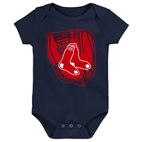 Newborn & Infant Navy/White/Red Boston Red Sox Minor League Player - Three-Pack Bodysuit Set