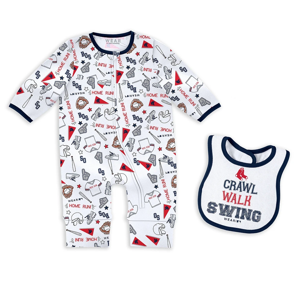 Newborn & Infant WEAR by Erin Andrews Boston Red Sox Sleep Play Set