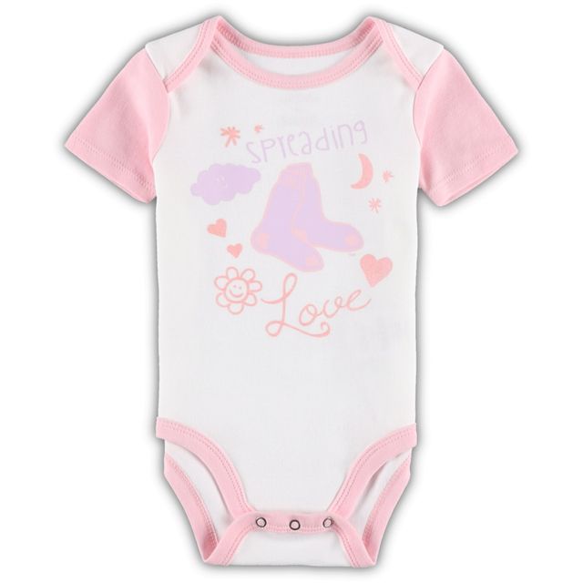 Nouveau-né et bébé blanc/rose Boston Red Sox Spreading Love Body & Tutu avec leggings