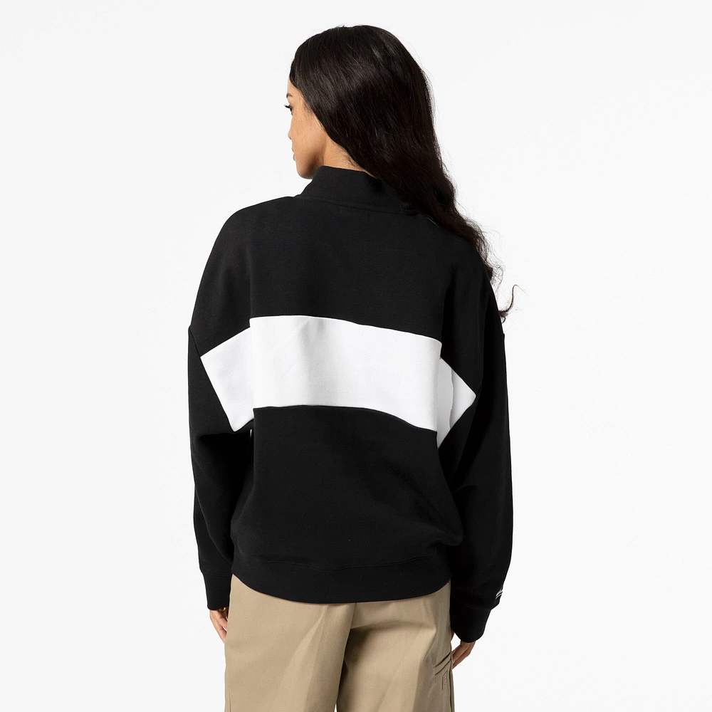Women's Mitchell & Ness Black Boston Red Sox Quarter-Zip Pullover Top