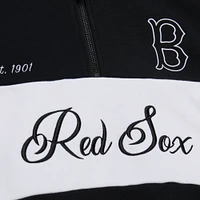 Women's Mitchell & Ness Black Boston Red Sox Quarter-Zip Pullover Top