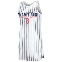 Chemise de nuit sans manches en tricot à fines rayures Concepts Sport pour femme, blanc, Boston Red Sox Reel
