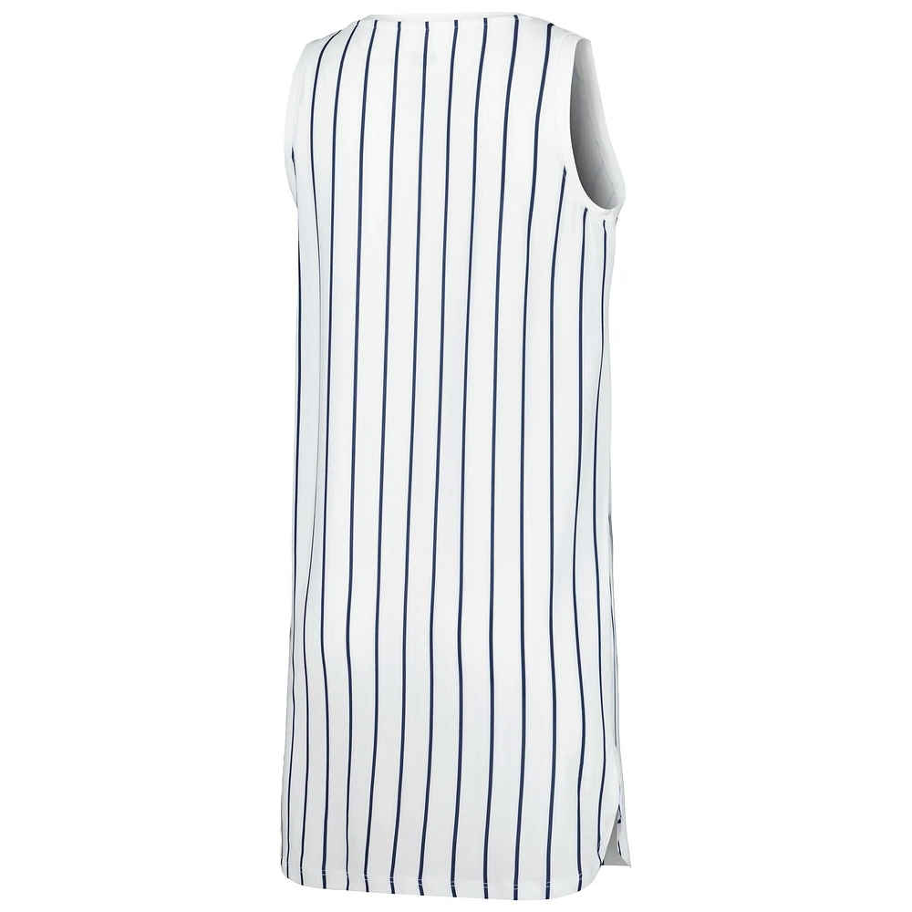 Chemise de nuit sans manches en tricot à fines rayures Concepts Sport pour femme, blanc, Boston Red Sox Reel