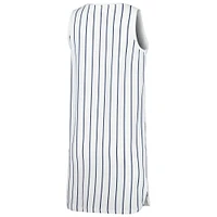 Chemise de nuit sans manches en tricot à fines rayures Concepts Sport pour femme, blanc, Boston Red Sox Reel