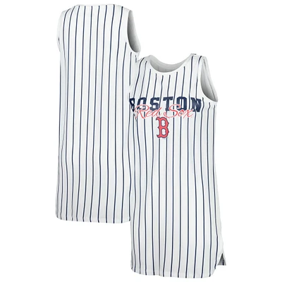 Chemise de nuit sans manches en tricot à fines rayures Concepts Sport pour femme, blanc, Boston Red Sox Reel