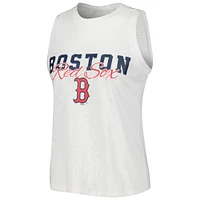 Women's Concepts Sport White Boston Red Sox Reel Pinstripe Tank Top & Shorts Sleep Set