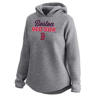 Women's Fanatics Heather Gray Boston Red Sox Fleece Pullover Hoodie
