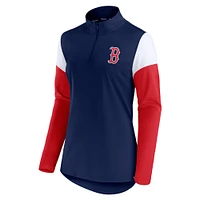 Women's Fanatics Navy/Red Boston Red Sox Authentic Fleece Quarter-Zip Jacket