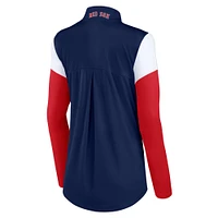 Women's Fanatics Navy/Red Boston Red Sox Authentic Fleece Quarter-Zip Jacket