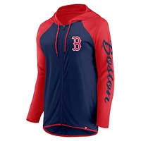 Women's Fanatics Navy/Red Boston Red Sox Script Sleeve Full-Zip Hoodie