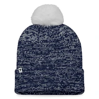 Women's Fanatics Navy/White Boston Red Sox Iconic Cuffed Knit Hat with Pom