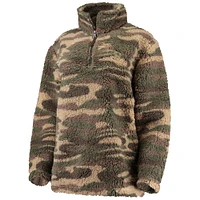Women's G-III 4Her by Carl Banks Camo Boston Red Sox Sherpa Quarter-Zip Jacket