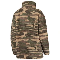 Women's G-III 4Her by Carl Banks Camo Boston Red Sox Sherpa Quarter-Zip Jacket