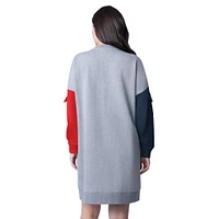Women's G-III 4Her by Carl Banks Heather Gray Boston Red Sox Free Ball Long Sleeve Sneaker Dress